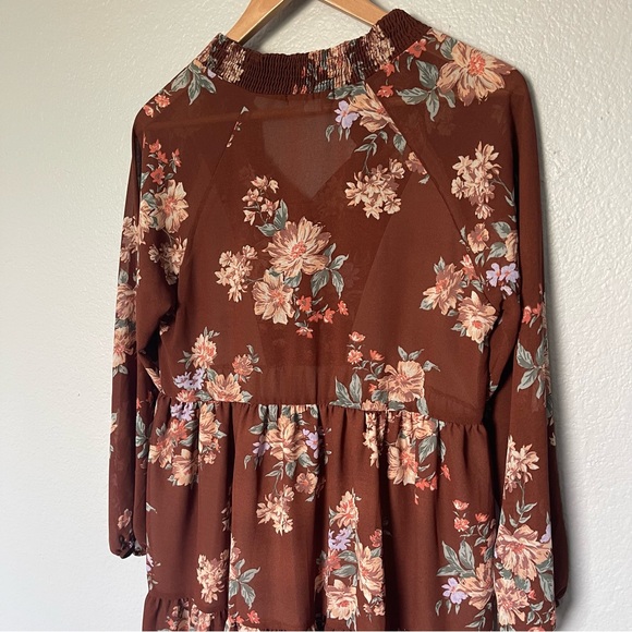 American Eagle Brown Floral Dress Size S - Picture 4 of 9